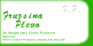 fruzsina plevo business card
